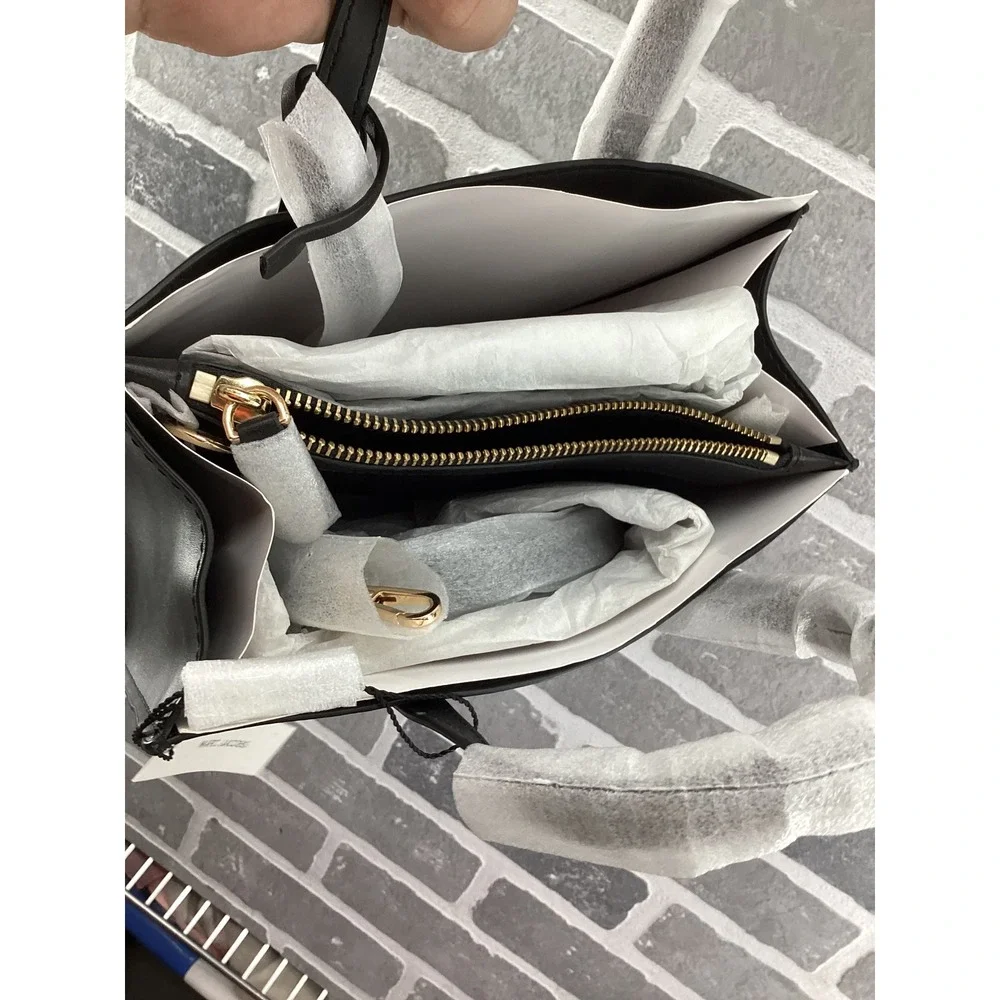 Marc Jacobs Monogram Mini Tote Bag Black Multi H003M12FA22-002 with Card Case